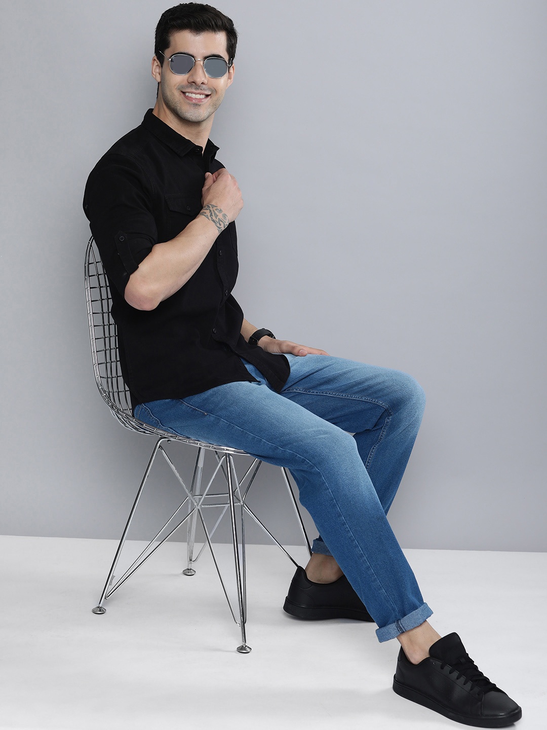 

HERE&NOW Men Blue Slim Fit Heavy Fade Stretchable Jeans