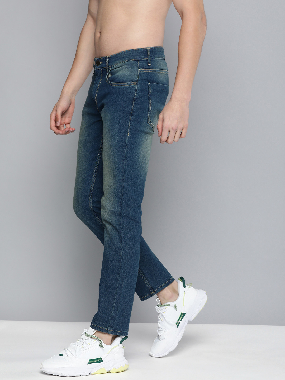 

HERE&NOW Men Blue Heavy Fade Stretchable Jeans