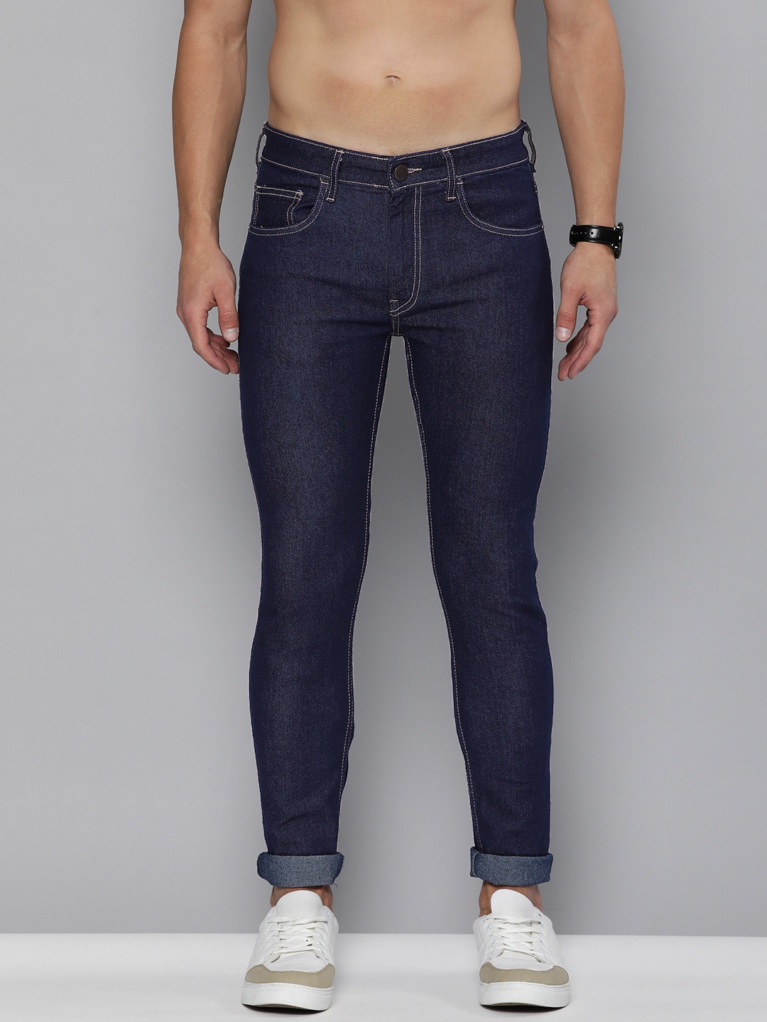 

HERE&NOW Men Navy Blue Slim Fit Stretchable Jeans