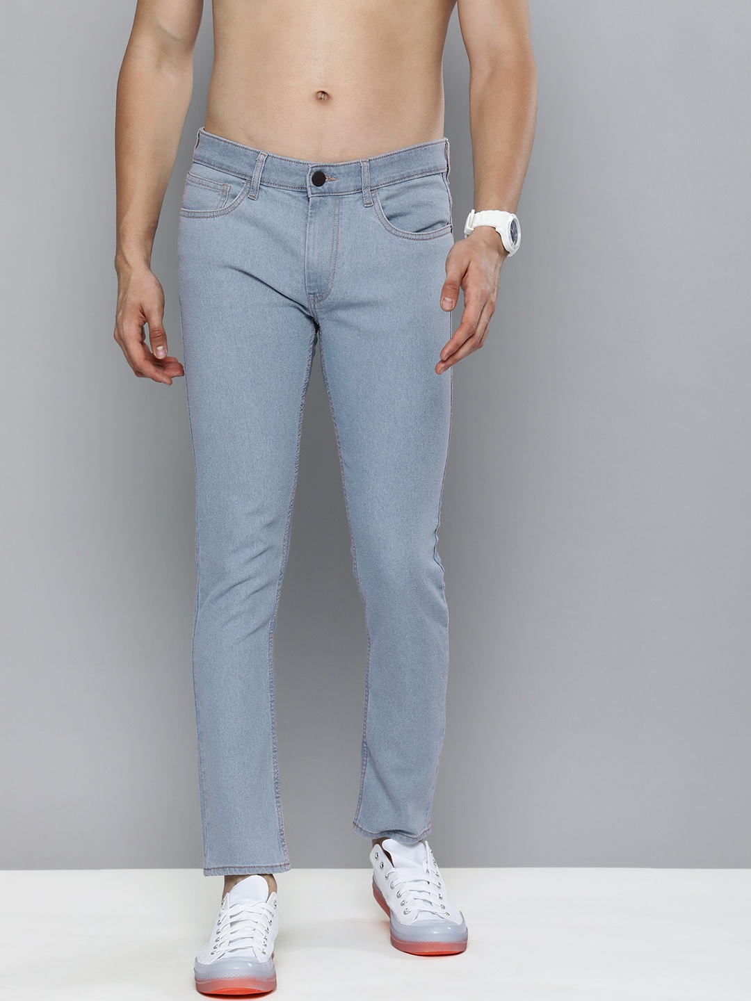 

HERE&NOW Men Blue Skinny Fit Mid-Rise Clean Look Jeans