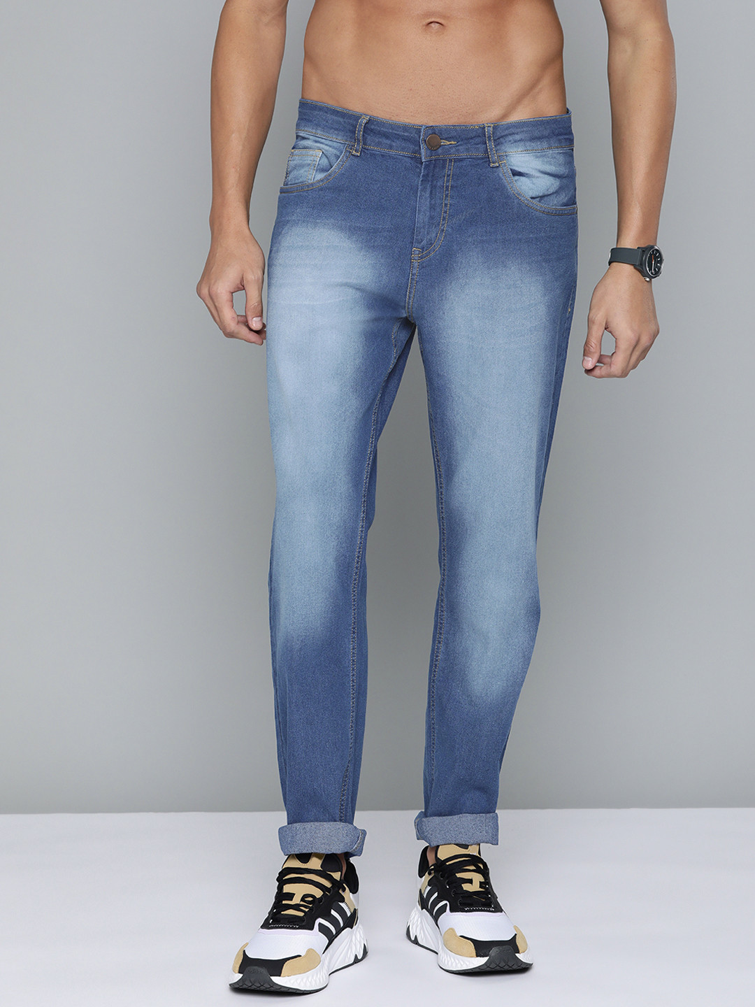 

HERE&NOW Men Blue Slim Fit Light Fade Stretchable Jeans