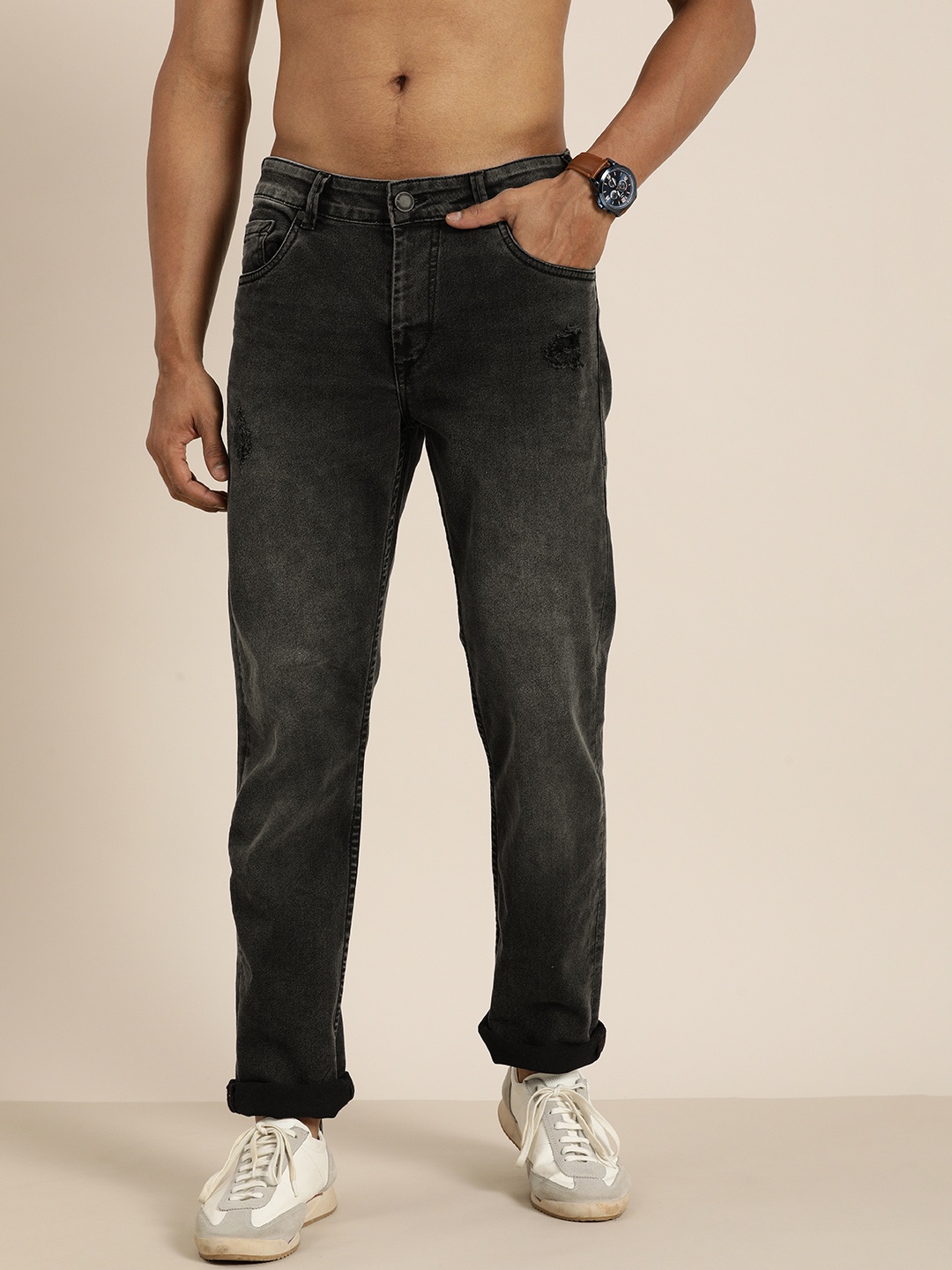 

Moda Rapido Men Grey Heavy Fade Stretchable Casual Jeans