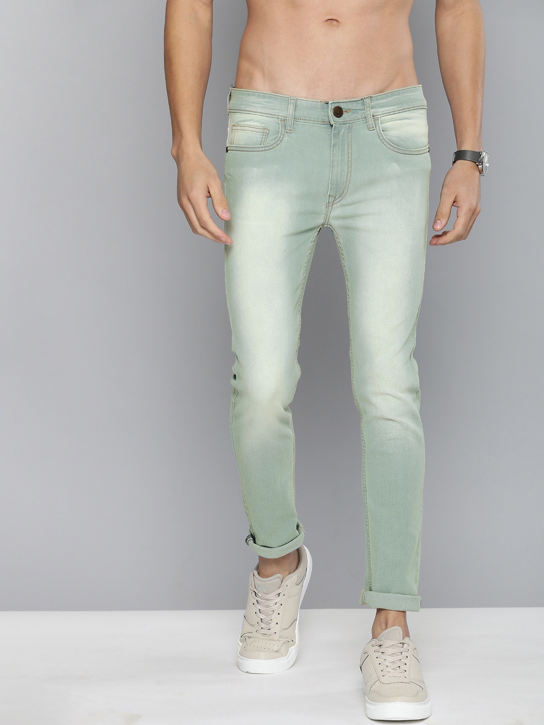 

HERE&NOW Men Blue Skinny Fit Heavy Fade Stretchable Jeans