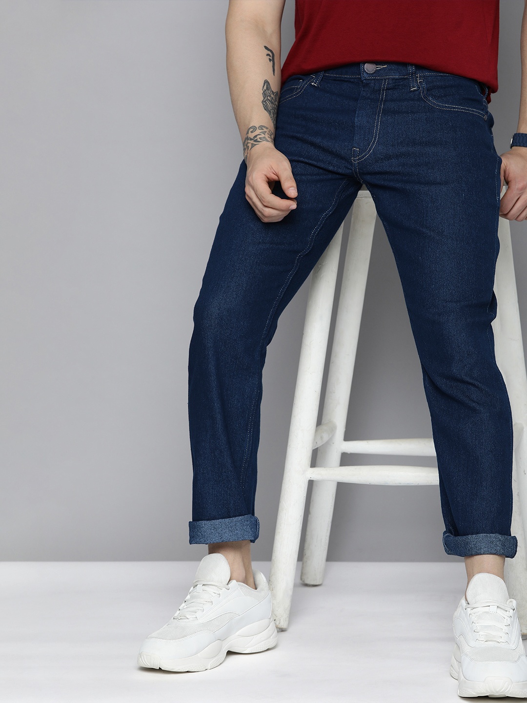 

HERE&NOW Men Slim Fit Stretchable Jeans, Blue