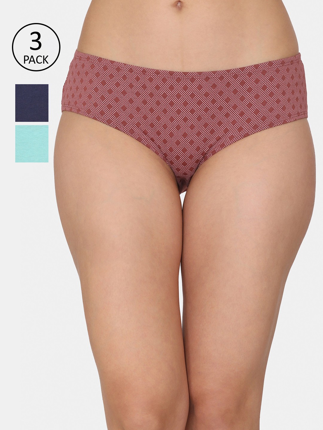 

Rosaline by Zivame Women Pack Of 3 Hipster Briefs, Blue