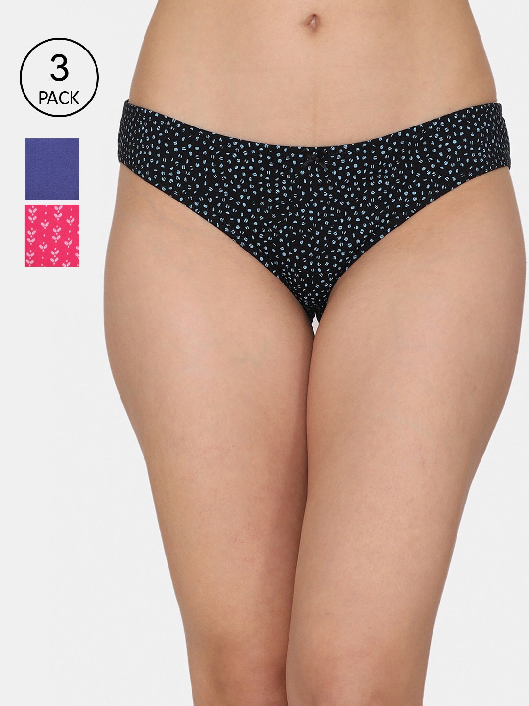 

Rosaline by Zivame Women Pack Of 3 Bikini Briefs, Blue