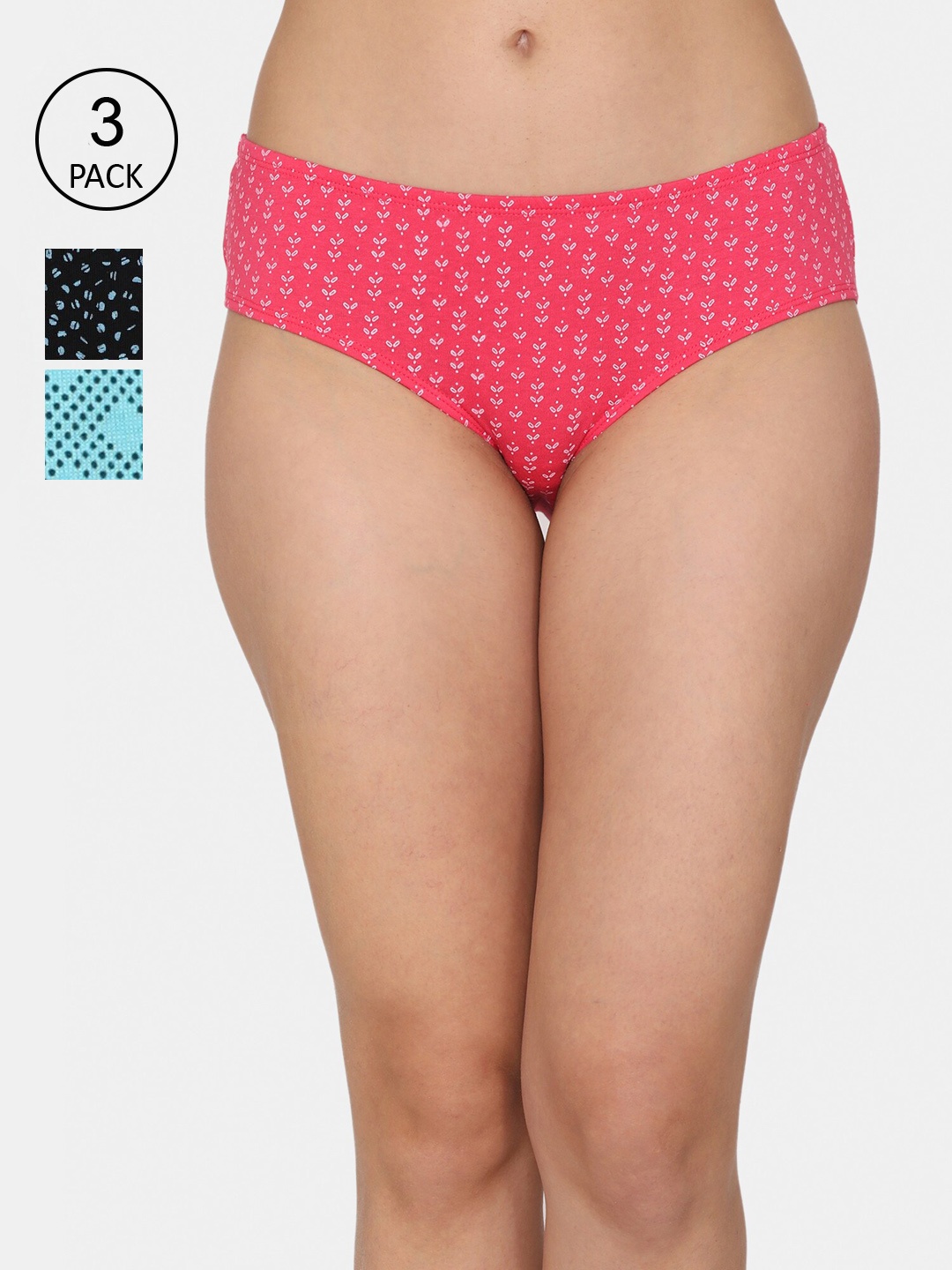 

Rosaline by Zivame Women Pack Of 3 Assorted Hipster Briefs