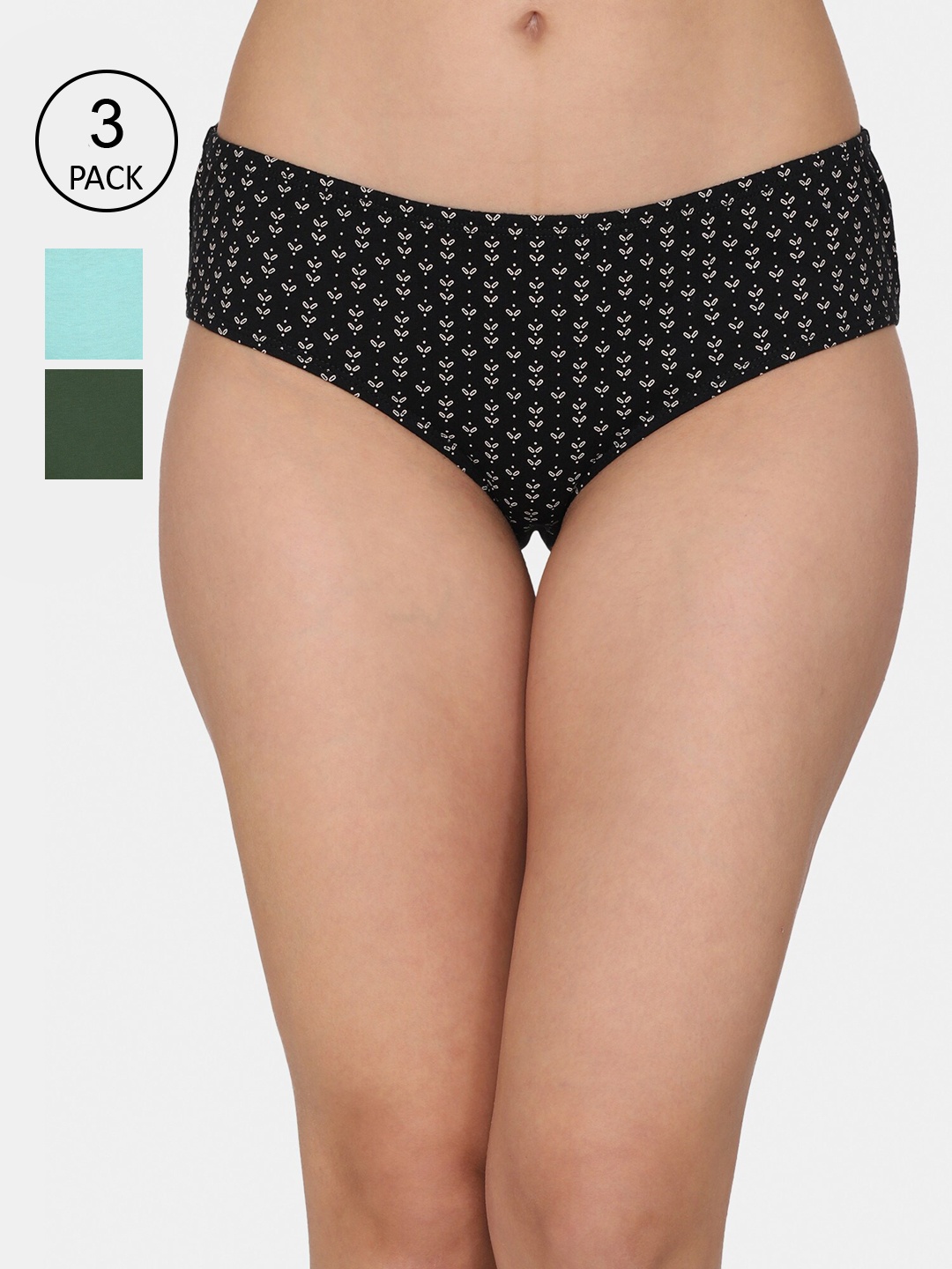 

Rosaline by Zivame Women Pack Of 3 Assorted Hipster Briefs