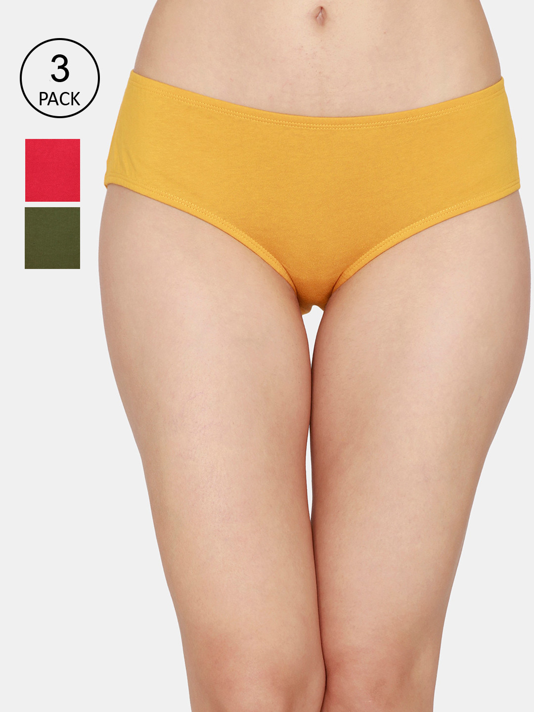 

Rosaline by Zivame Women Pack Of 3 Assorted Hipster Briefs
