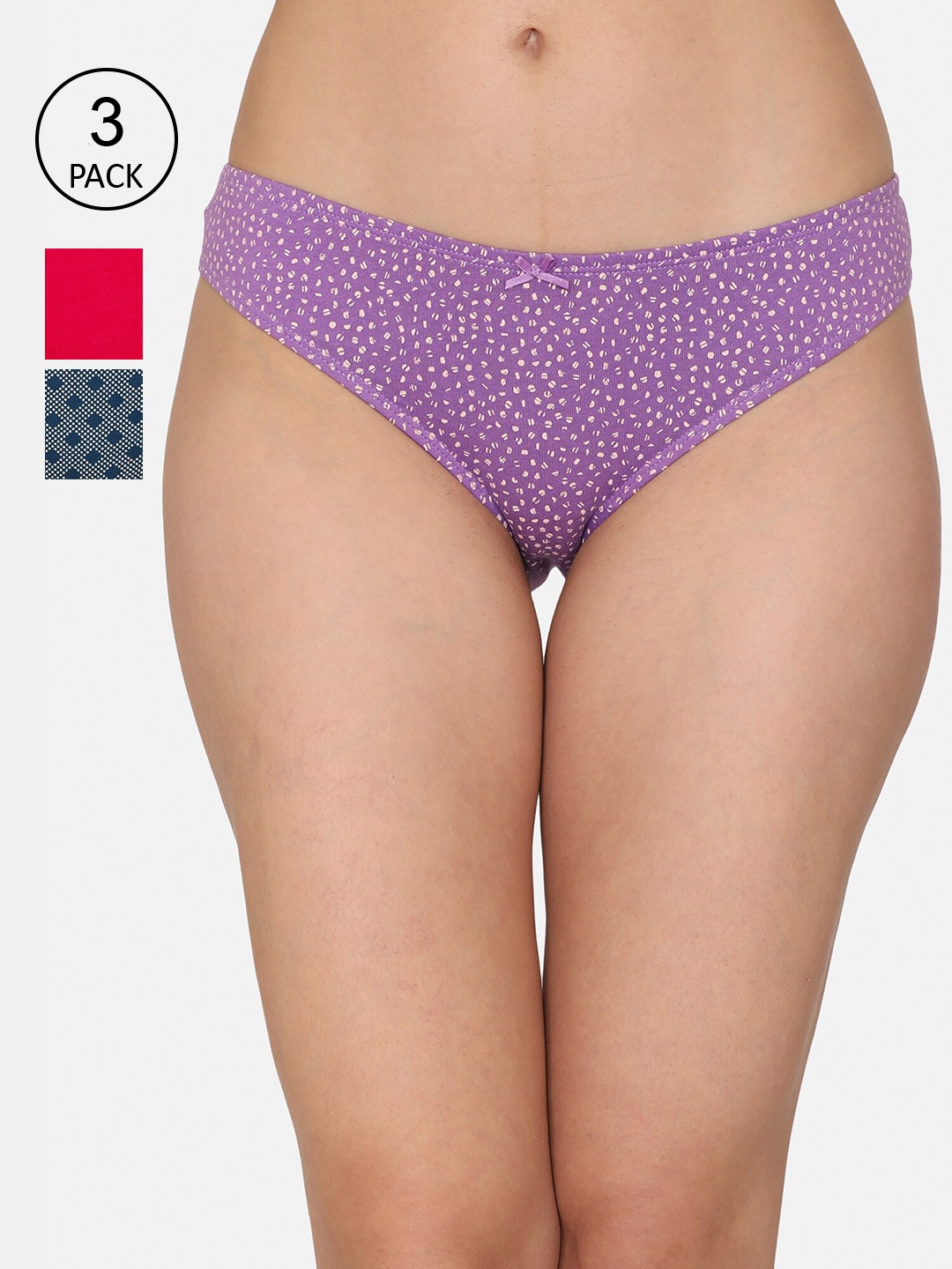 

Rosaline by Zivame Women Pack Of 3 Assorted Bikini Briefs