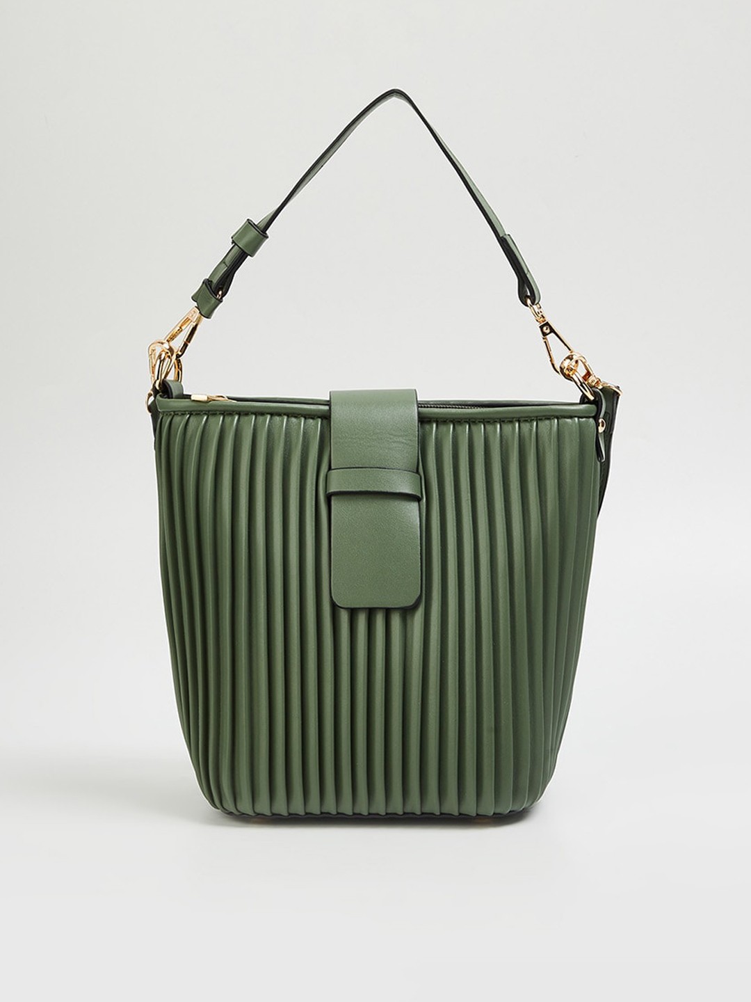 

Ginger by Lifestyle Green Textured Structured Handheld Bag