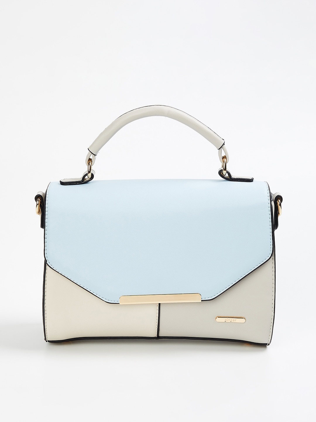 

Ginger by Lifestyle Blue Colourblocked Handheld Bag, Turquoise blue