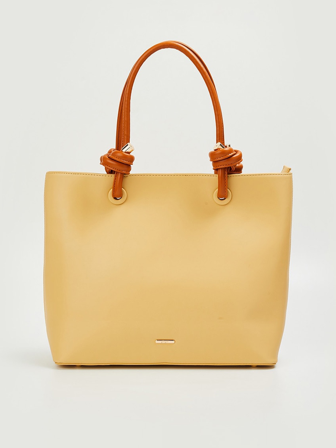

Ginger by Lifestyle Yellow Structured Tote Bag