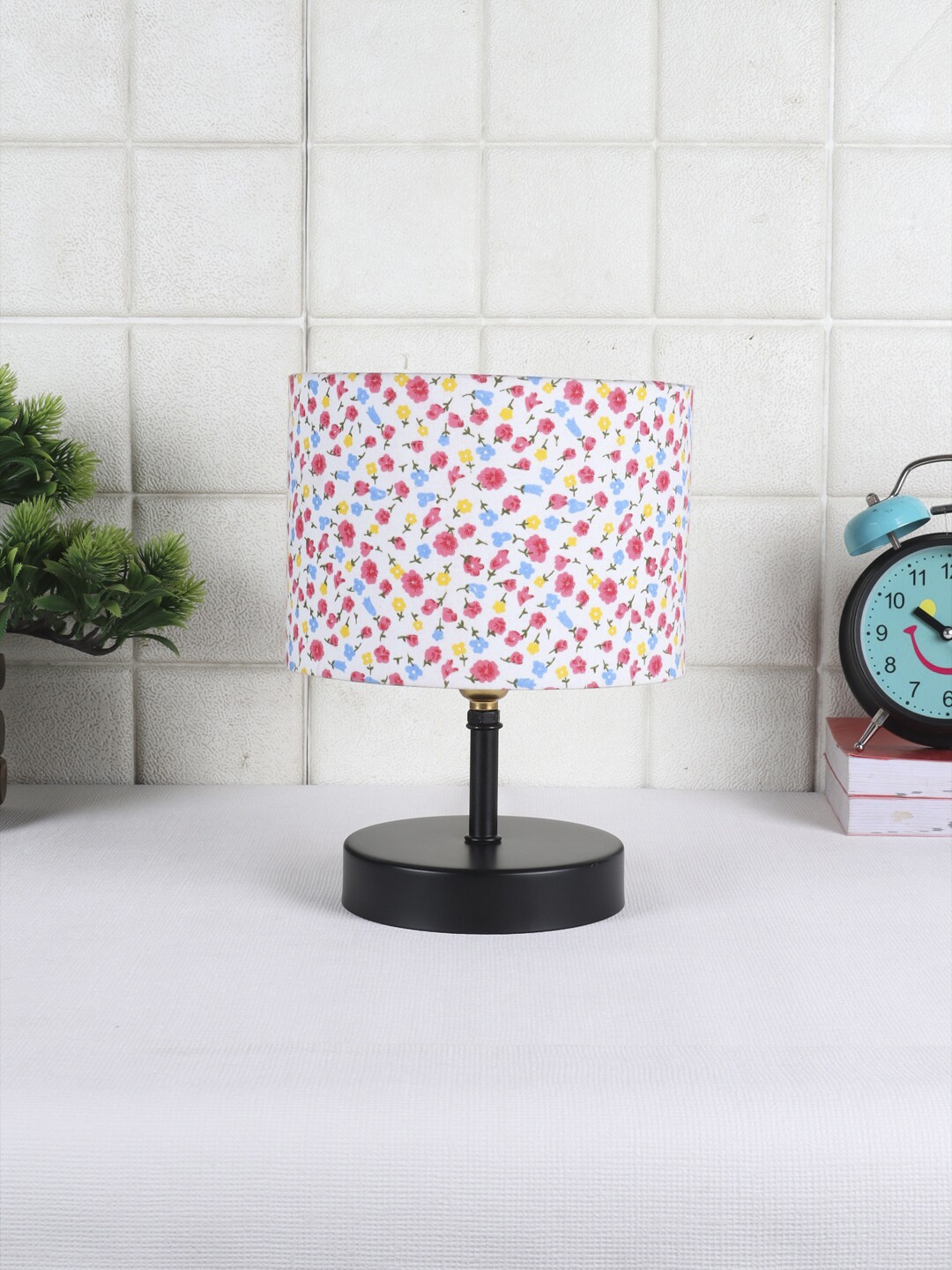

Devansh Multi Floral Printed Iron Table Lamp with Cotton Shade