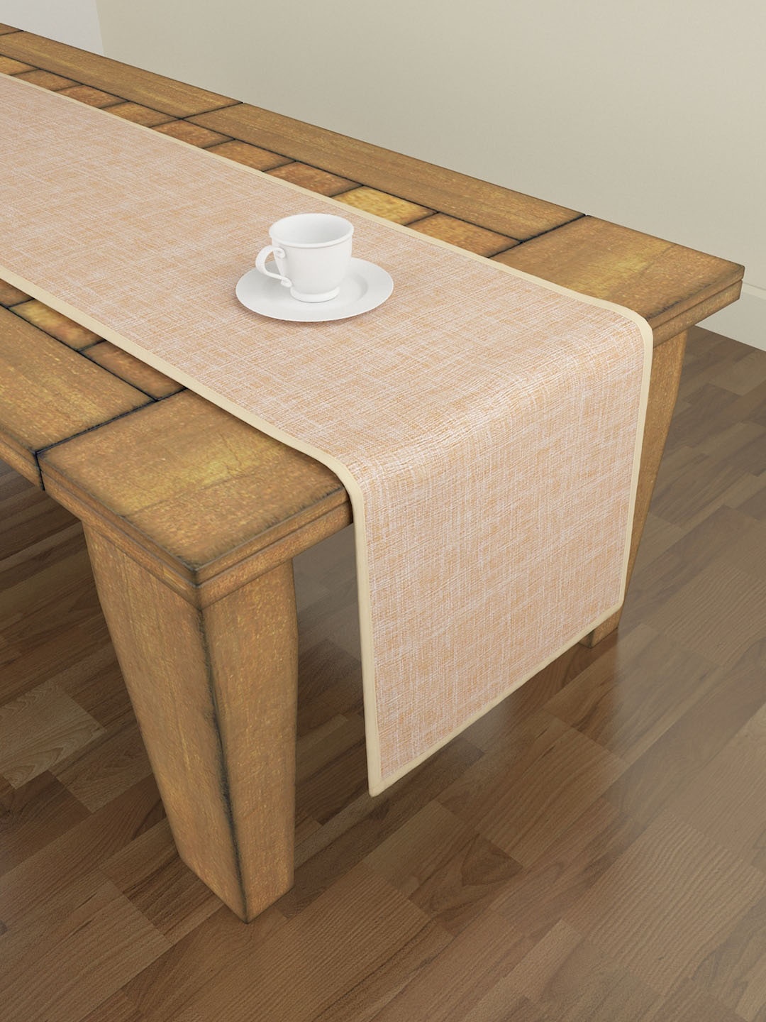 

S9home by Seasons Orange 6 Seater Solid Table Runner