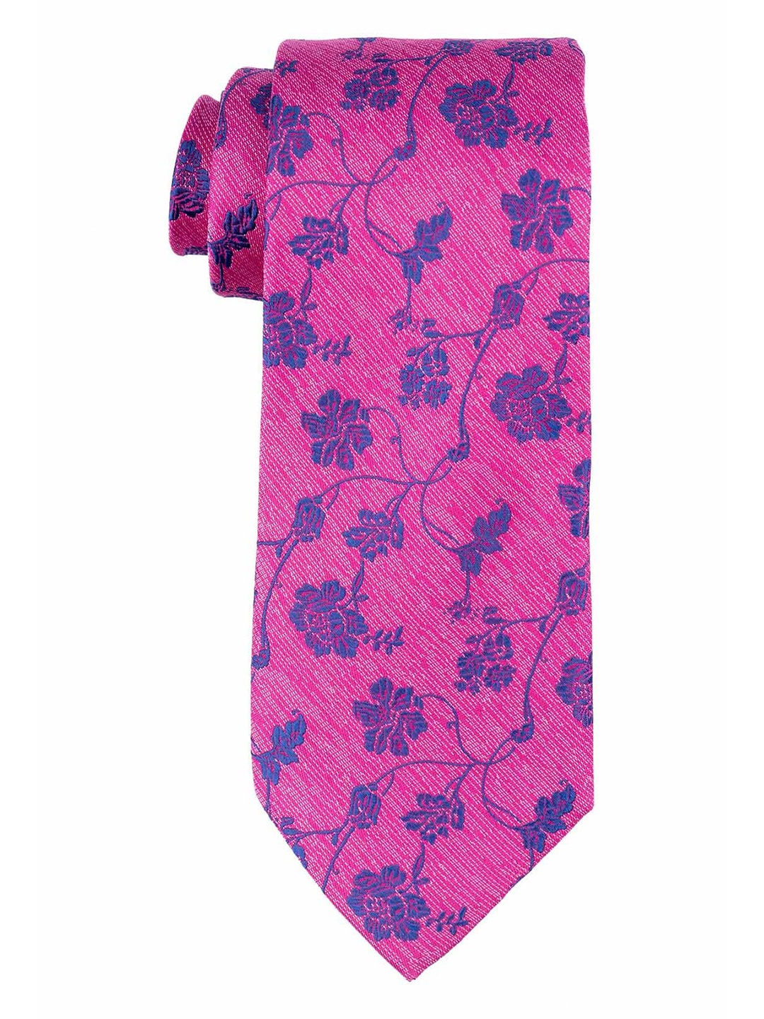 

The Tie Hub Men Pink & Blue Printed Broad Tie