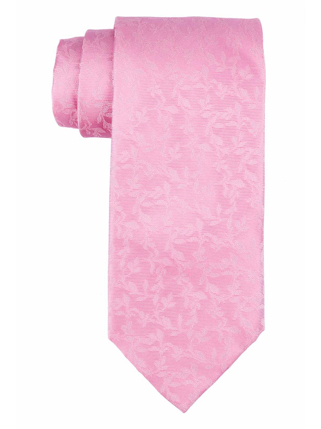 

The Tie Hub Men Pink Woven Design Skinny Tie