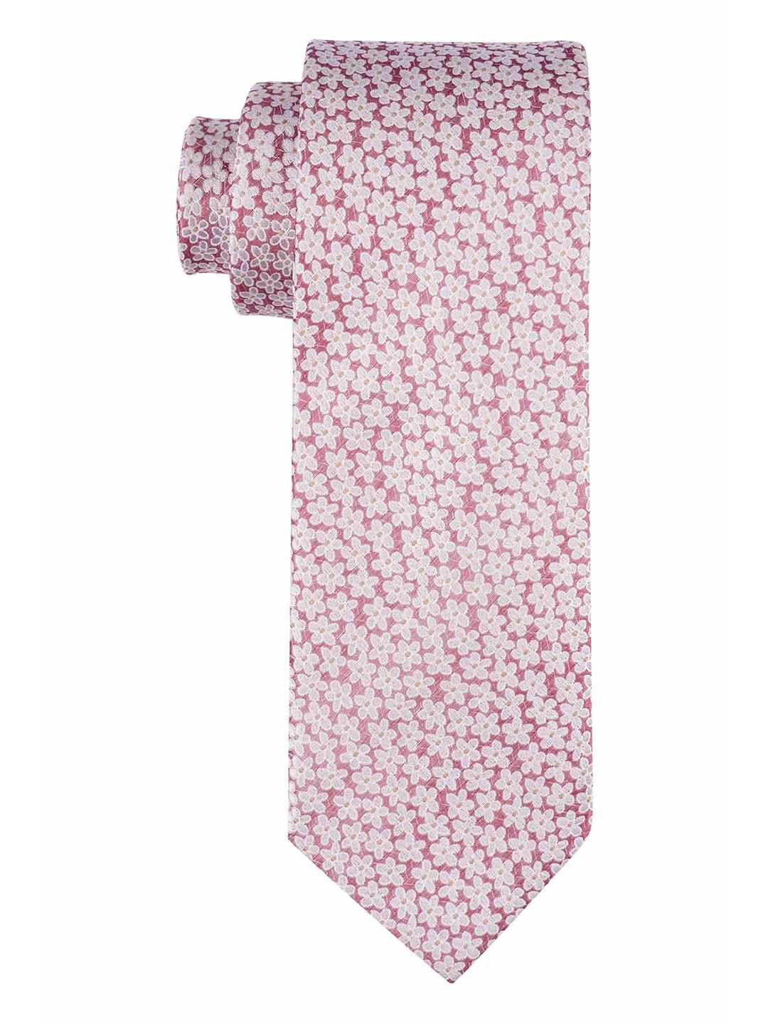 

The Tie Hub Men Printed Silk Skinny Tie, Pink