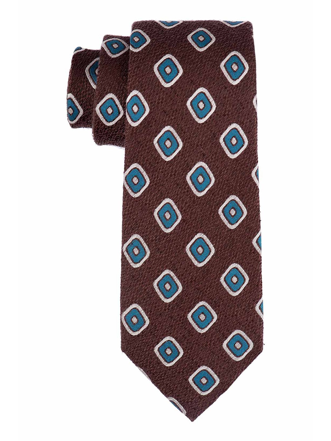 

The Tie Hub Men Brown & Blue Woven Design Skinny Tie