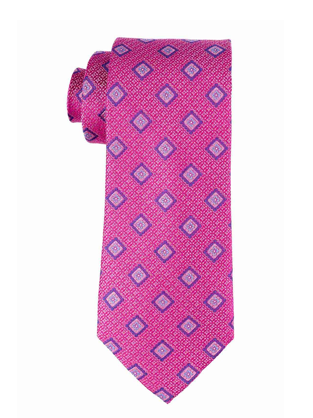 

The Tie Hub Men Pink & Blue Woven Design Skinny Tie