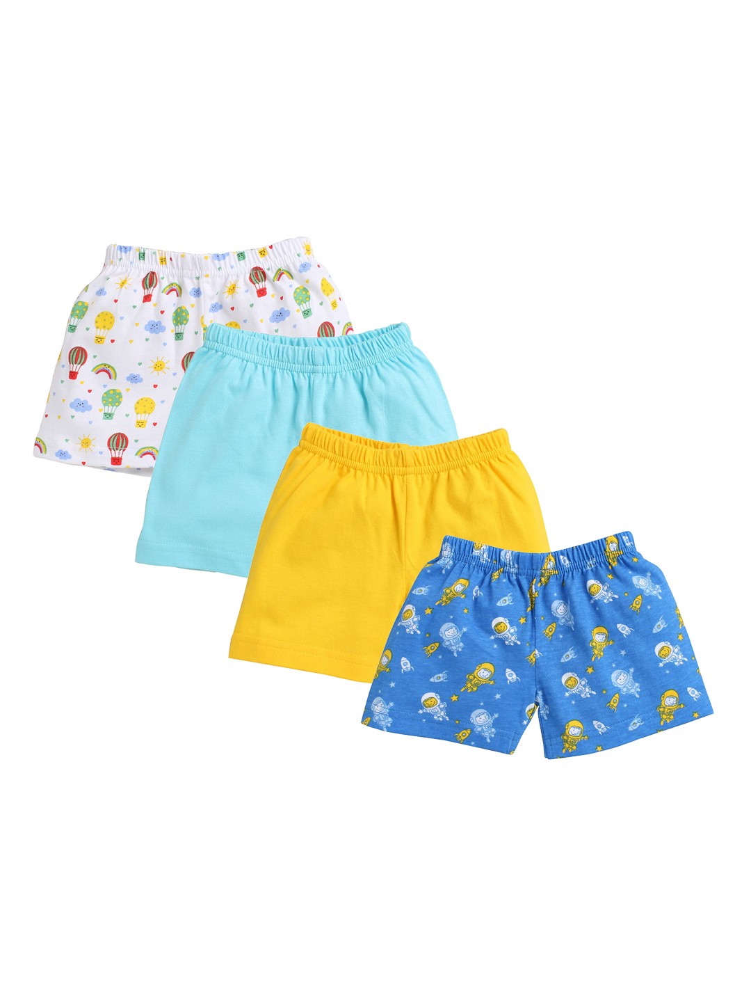 

BUMZEE Boys Pack Of 4 Printed Cotton Shorts, Blue