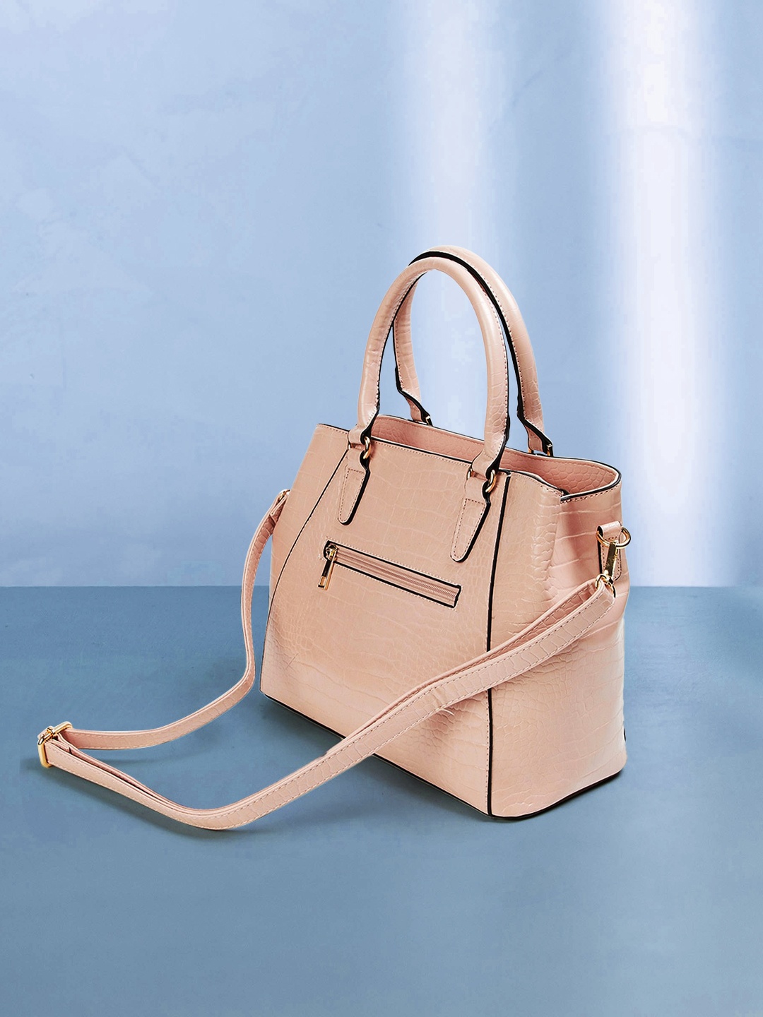 

CODE by Lifestyle Pink Animal Textured Oversized Structured Handheld Bag
