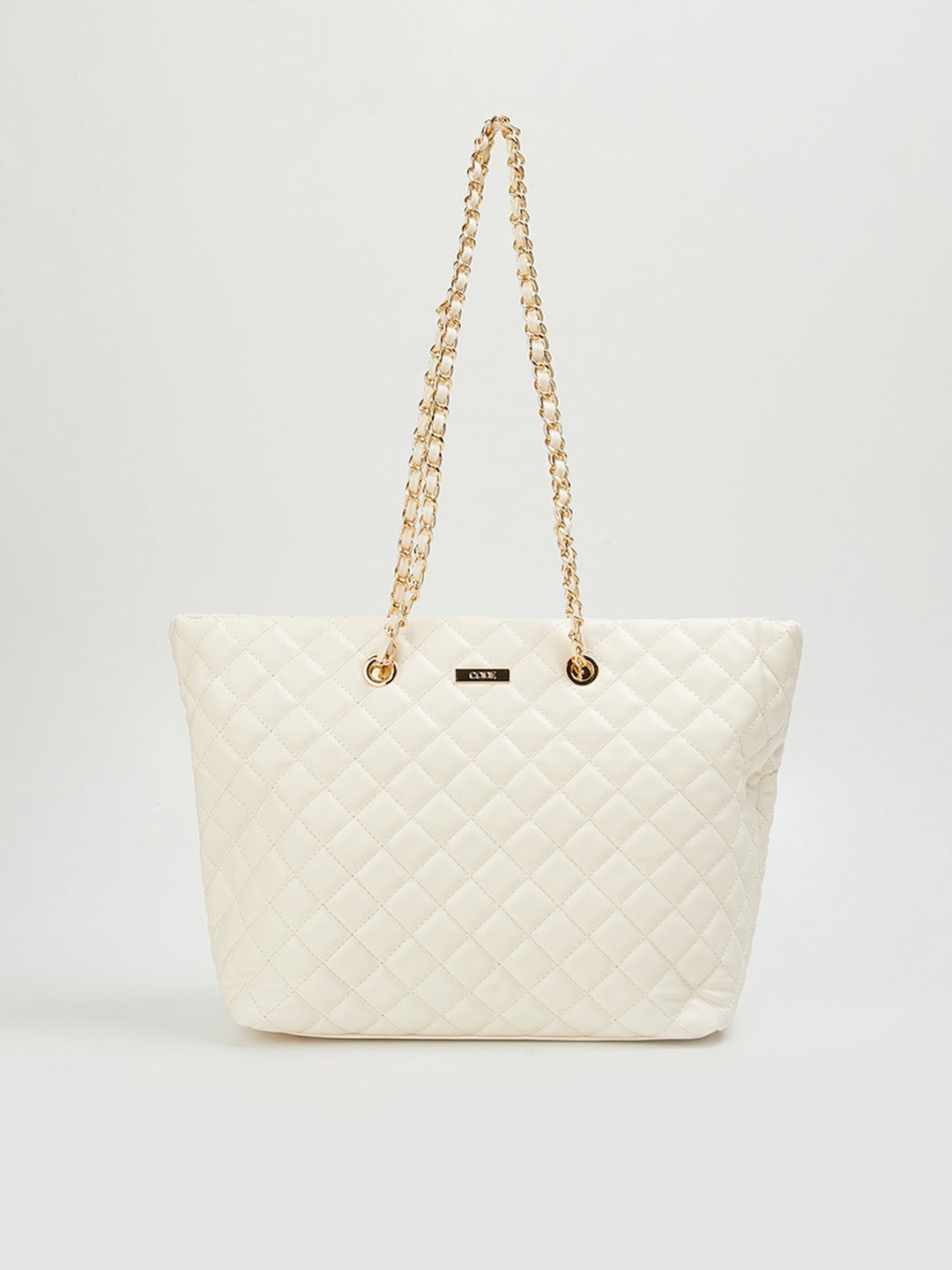 

CODE by Lifestyle White Structured Shoulder Bag with Quilted