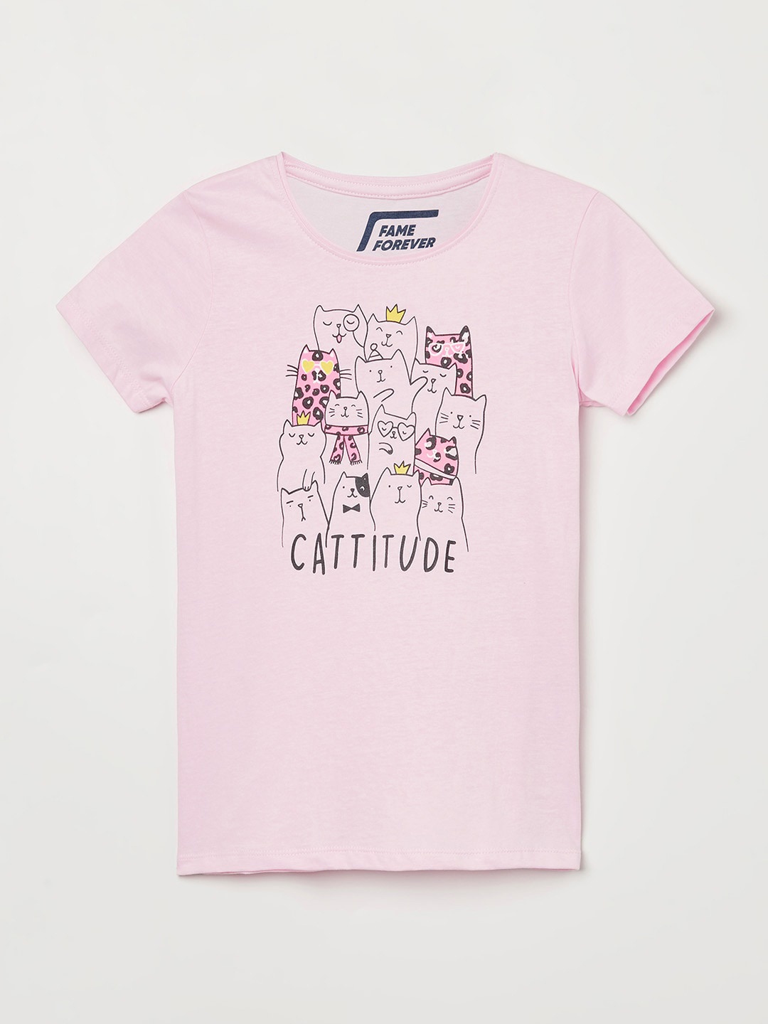 

Fame Forever by Lifestyle Pink Printed Pure Cotton Top