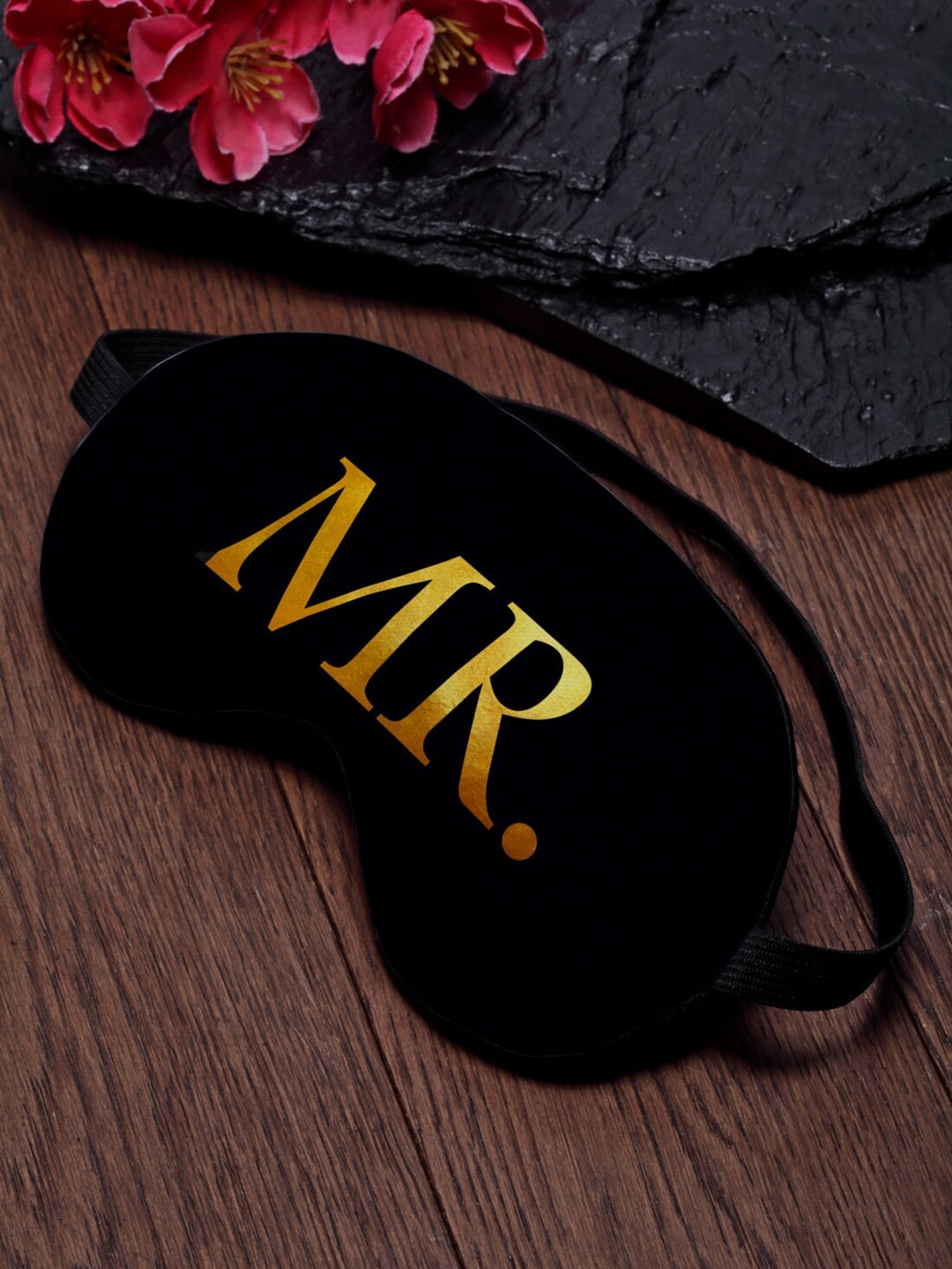 

Ferosh Black & Gold-Coloured Mr. Printed Eye Mask