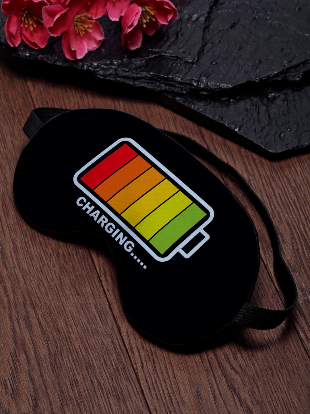 

Ferosh Unisex Black & Red Printed Eye Mask