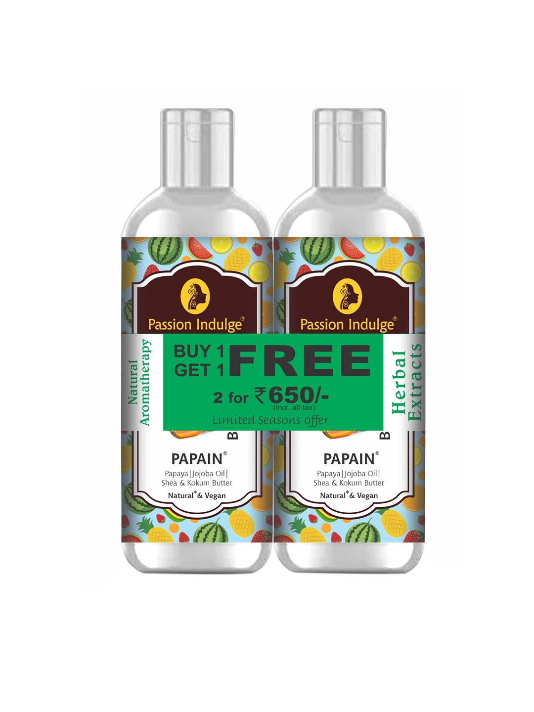 

Passion Indulge Set of 2 Body Lotion Papain - 200 ml each, Multi