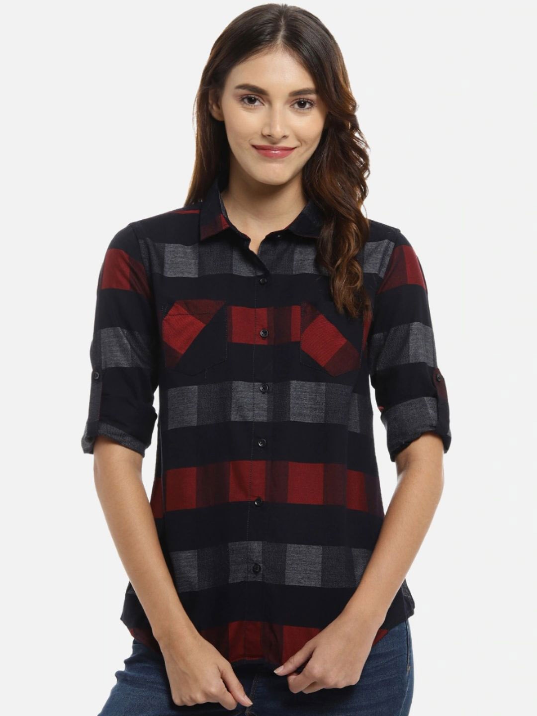 

Campus Sutra Women Multicoloured Classic Buffalo Checks Checked Casual Shirt, Multi