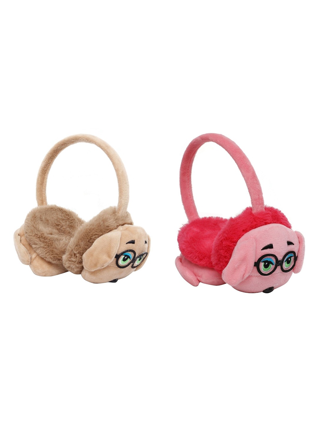 

FabSeasons Unisex Kids Brown & Pink Set of 2 Fur Ear Muffs