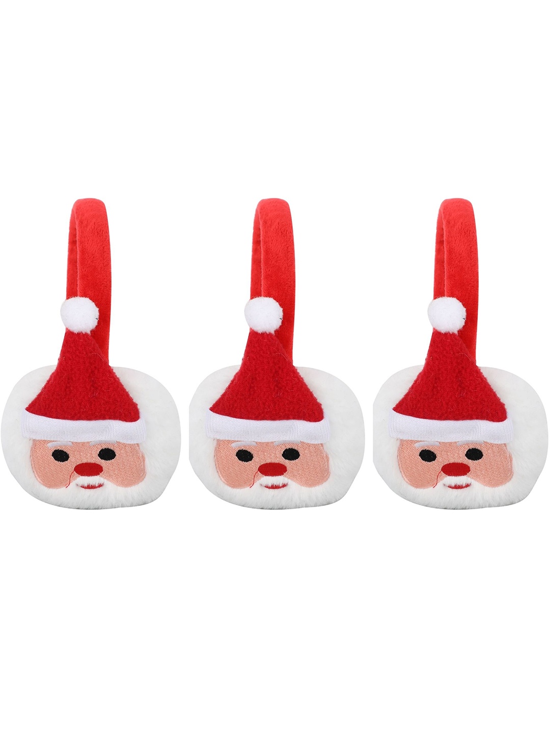 

FabSeasons Unisex Kids White & Red Set of 3 Fur Hair Accessory Set