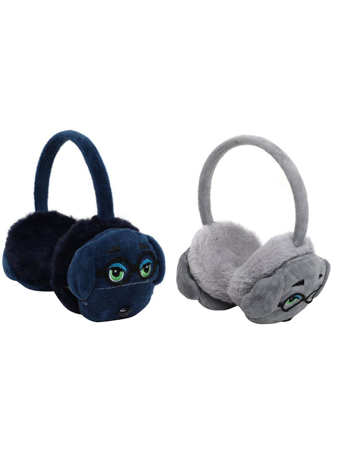 

FabSeasons Unisex Kids Grey & Blue Set of 2 Fur Hairbands