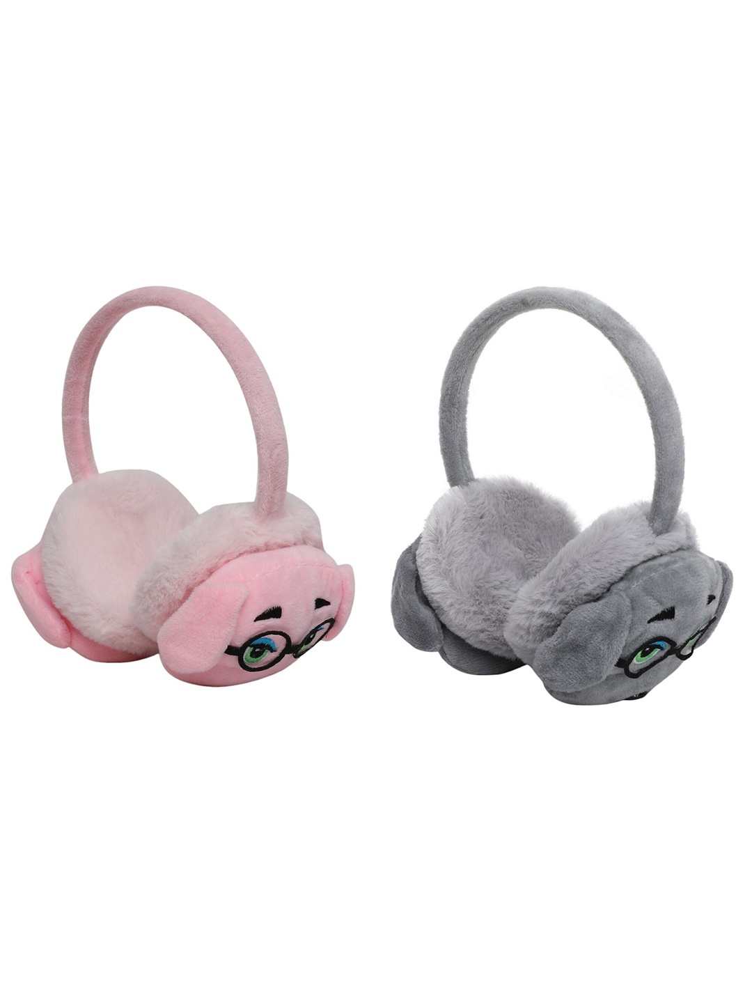 

FabSeasons Unisex Kids Pink & Grey Set of 2 Fur Hair Accessory Set