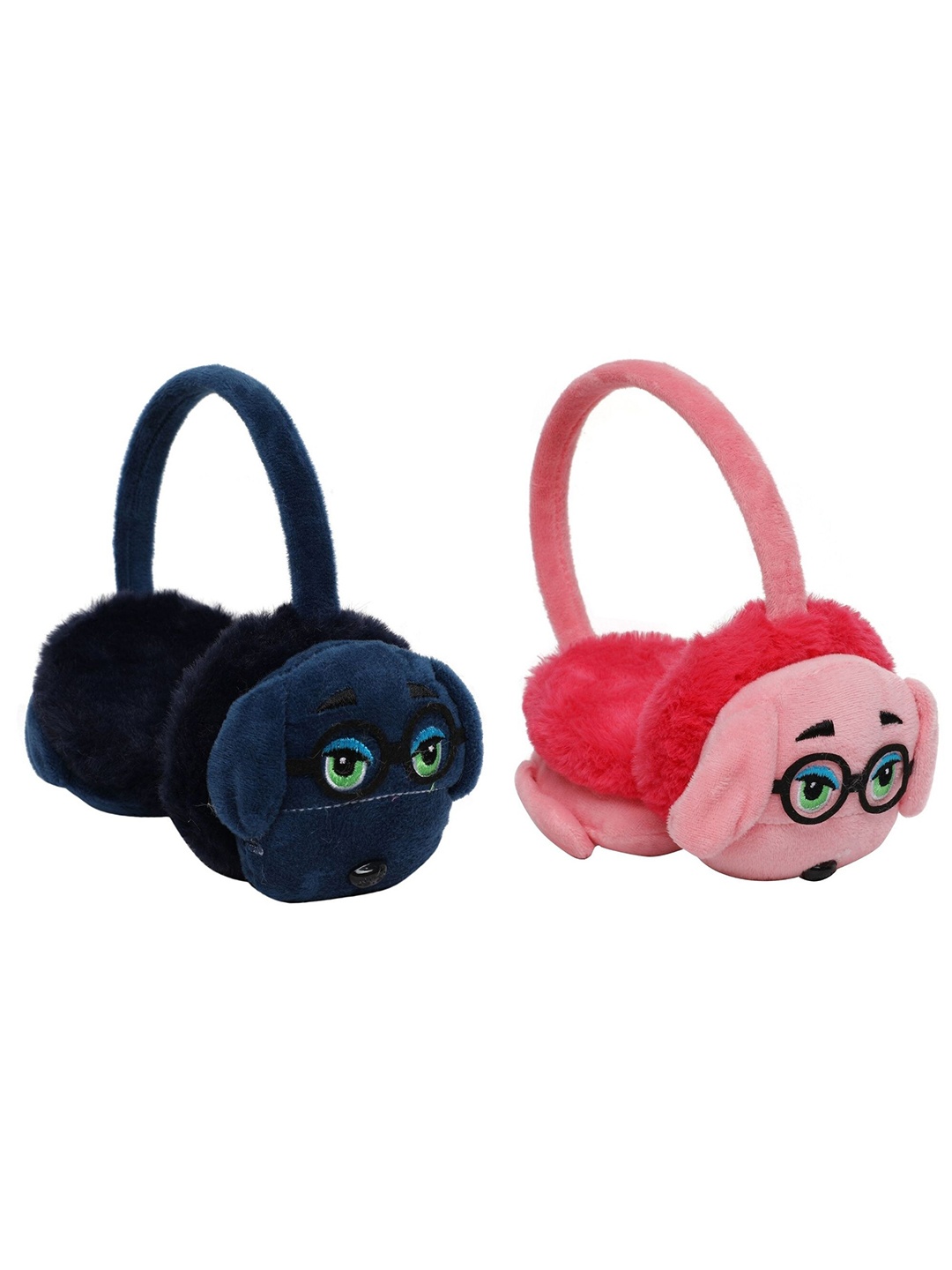 

FabSeasons Kids Navy Blue & Pink Set of 2 Fur Ear Muffs