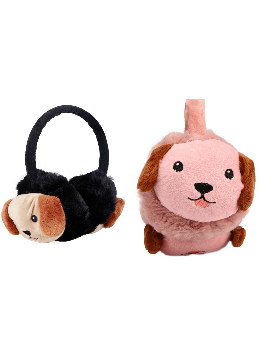 

FabSeasons Women Set Of 2 Black & Pink Fur Ear Muffs