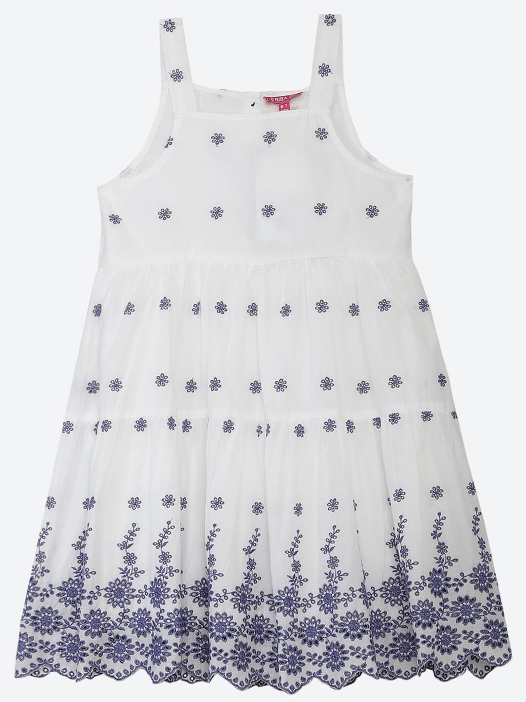 

Biba Girls White Floral Embroidered Fit & Flare Dress