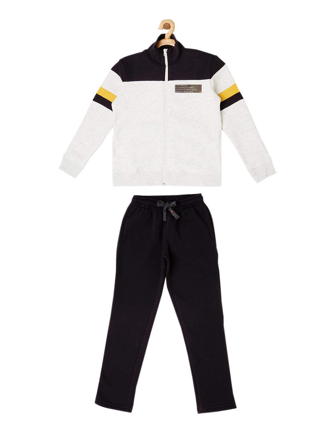 

Sweet Dreams Boys White & Black Colourblocked Night suit