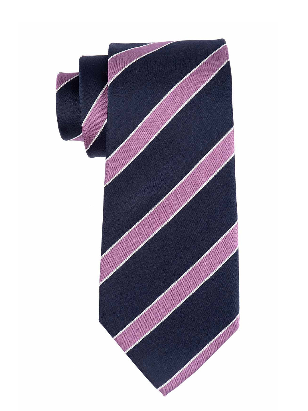 

The Tie Hub Men Black & Pink Woven Design 100% Silk Skinny Tie