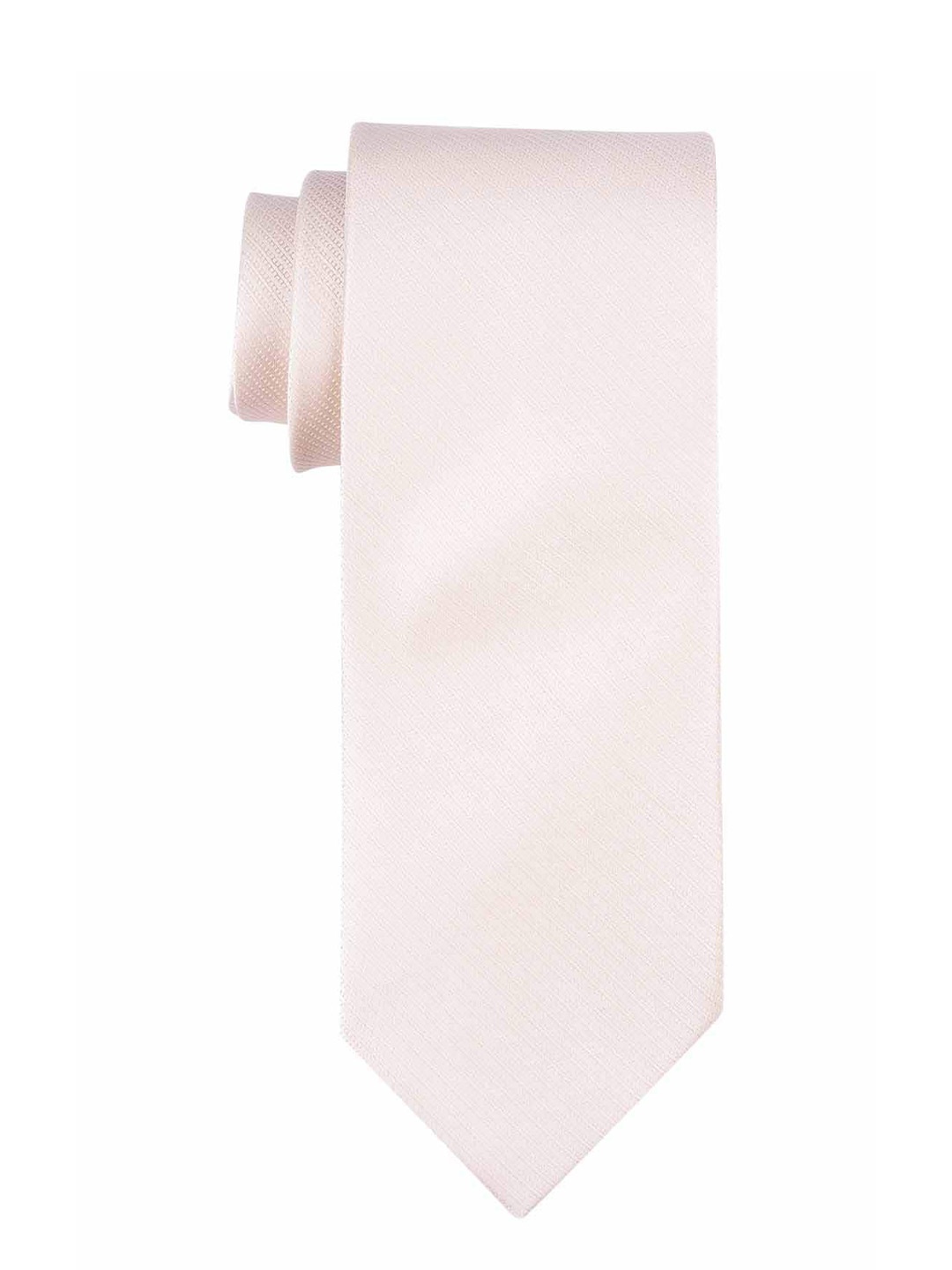 

The Tie Hub Men Textured Woven Design Skinny Silk Tie, Off white