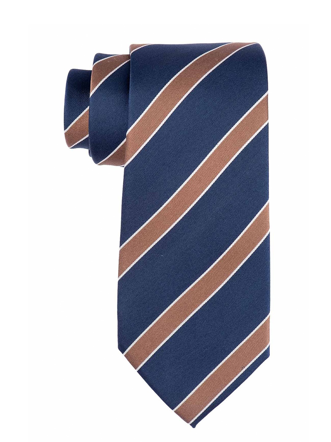 

The Tie Hub Men Blue & Brown Striped Skinny Tie