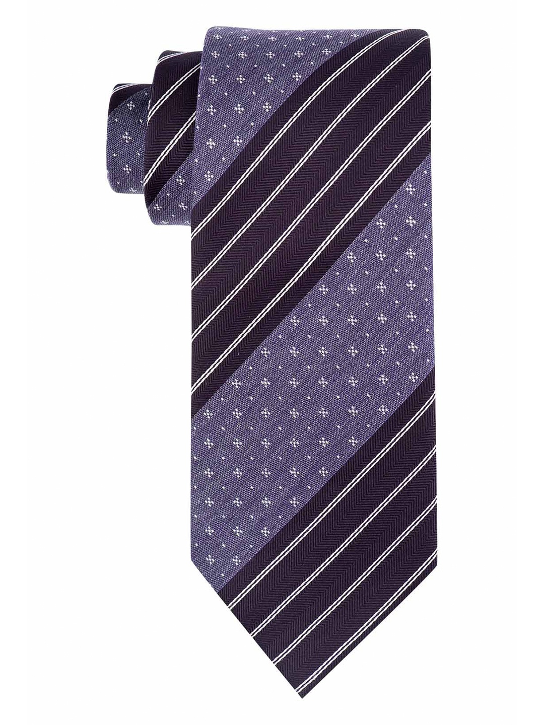 

The Tie Hub Men Woven Design Skinny Tie, Purple
