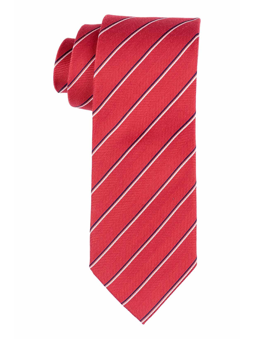 

The Tie Hub Men Red Striped Broad Tie