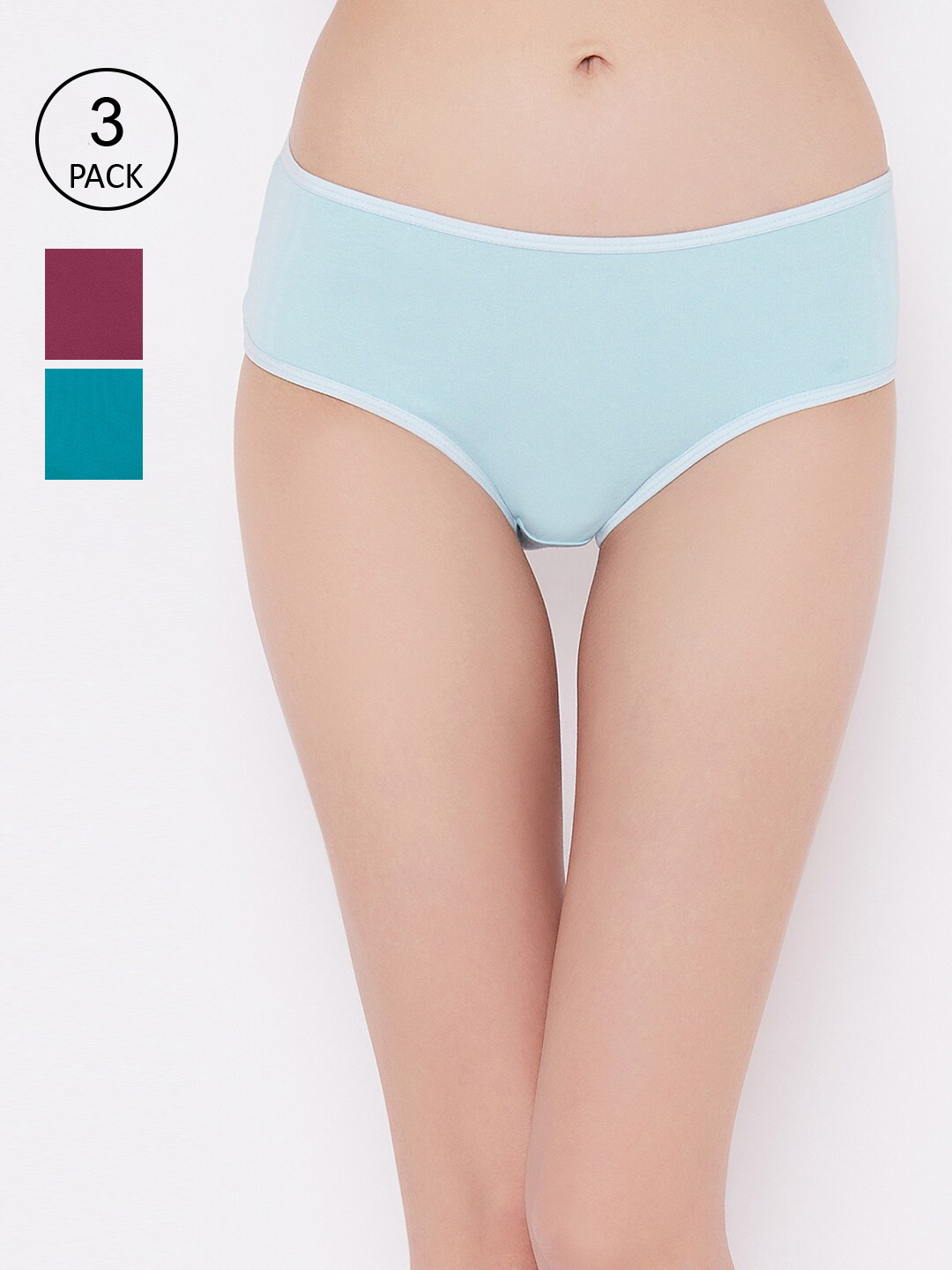 

Clovia Pack Of 3 Hello Kitty Printed Cotton Hipster Panty COMPN1303S, Blue