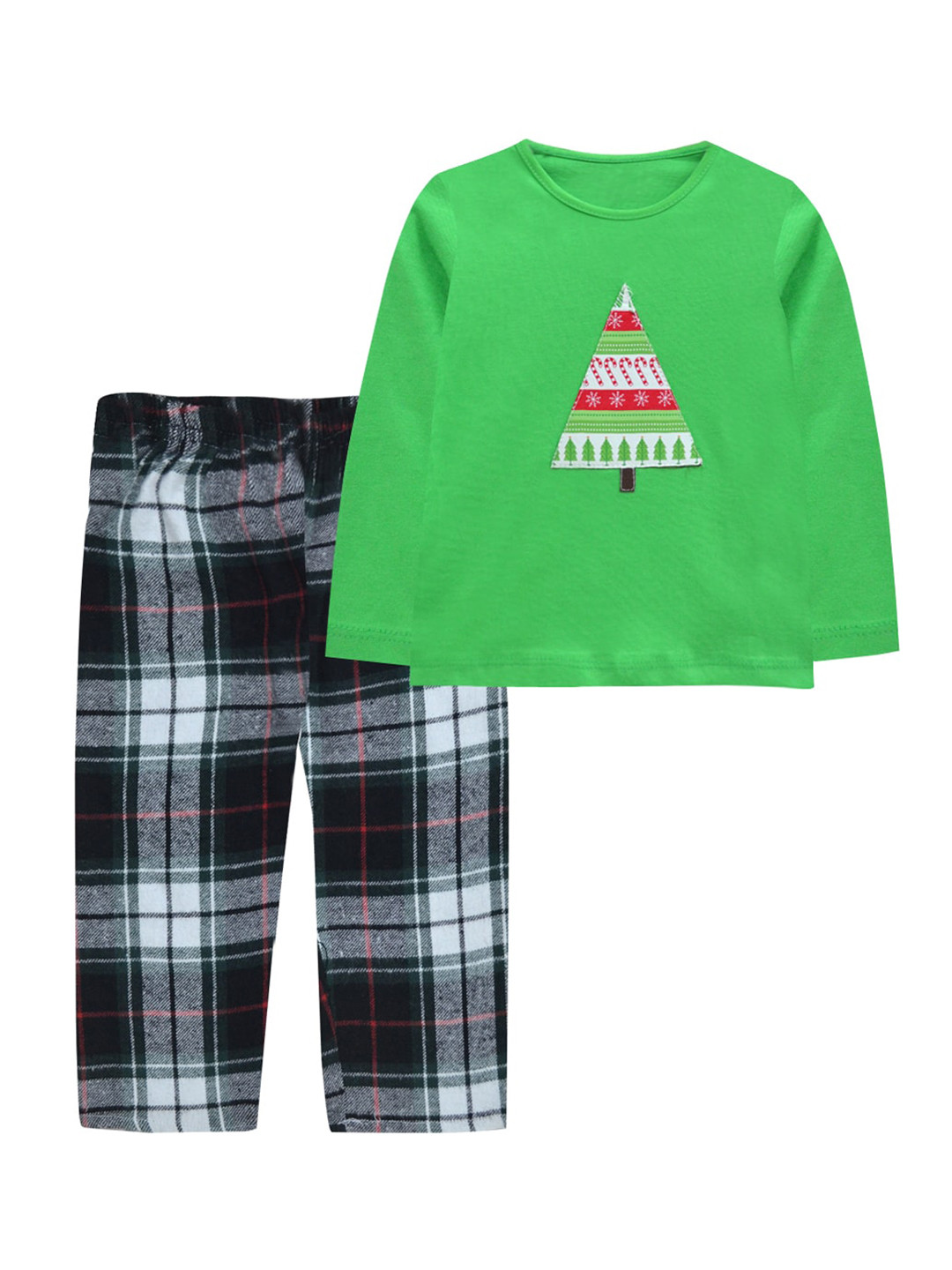 

A.T.U.N. Girls Green & Black Printed Night Suit