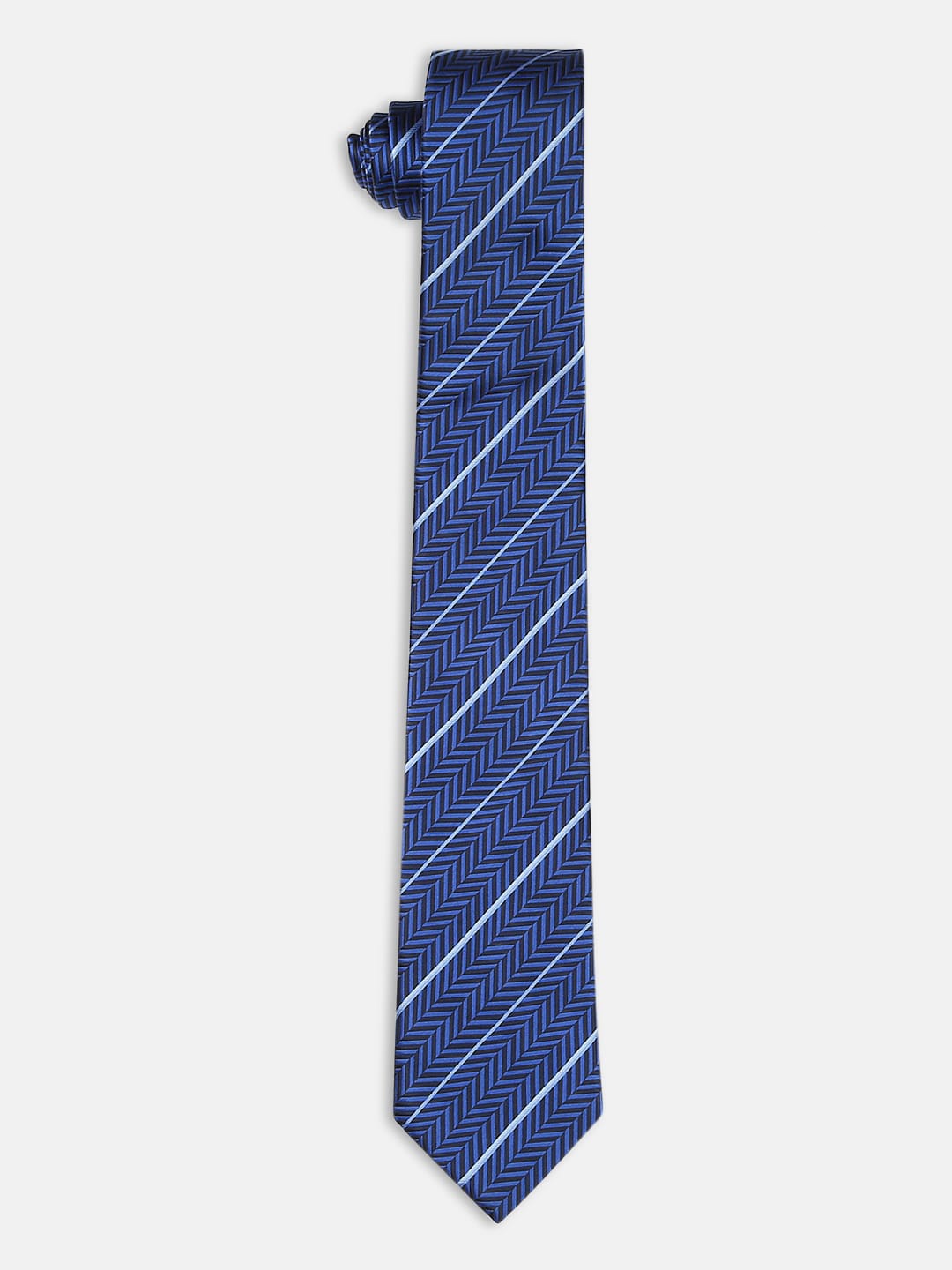 

Park Avenue Men Blue Striped Skinny Tie