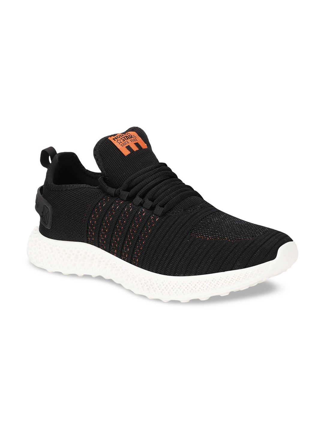 

North Star Men Black Woven Design Sneakers