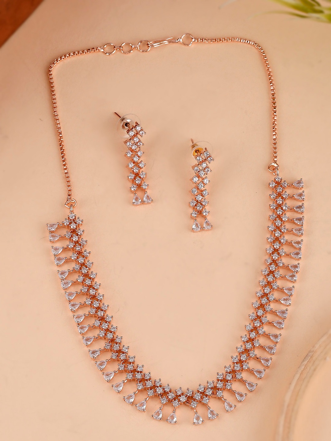 

Shoshaa Rose Gold-Plated Ethnic Brass Necklace & Earrings
